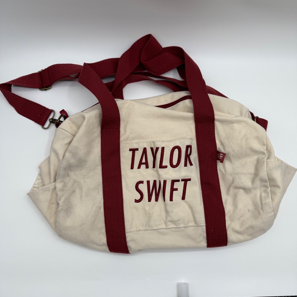 Taylor Swift Red (Taylor's‎ version ) 1989 Canvas Duffle Bag Maroon